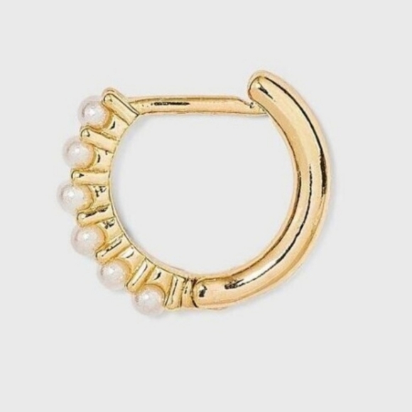 Reseller Lot Baublebar Gold Crystal Gold Pearl Hoop Earring Set SUGARFIX 10 Pcs - Picture 3 of 5